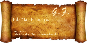 Gáts Florina névjegykártya